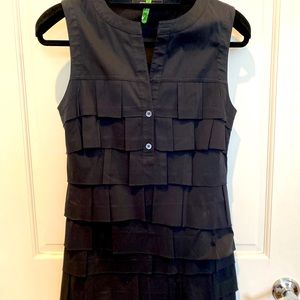 BCBG black tiered ruffle dress, great condition